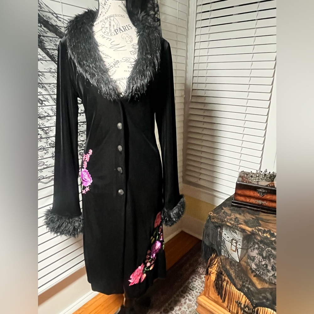Vintage Betsey Johnson “Boho” Velvet, Embroidered Coat